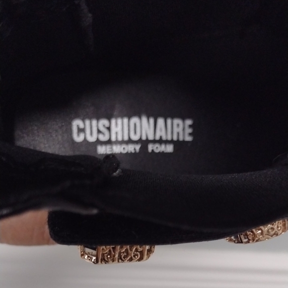 Cushionaire MemoryFoamSleek Black Chelsea Juliet Ankle Boots with Elastic Panels - Picture 2 of 12